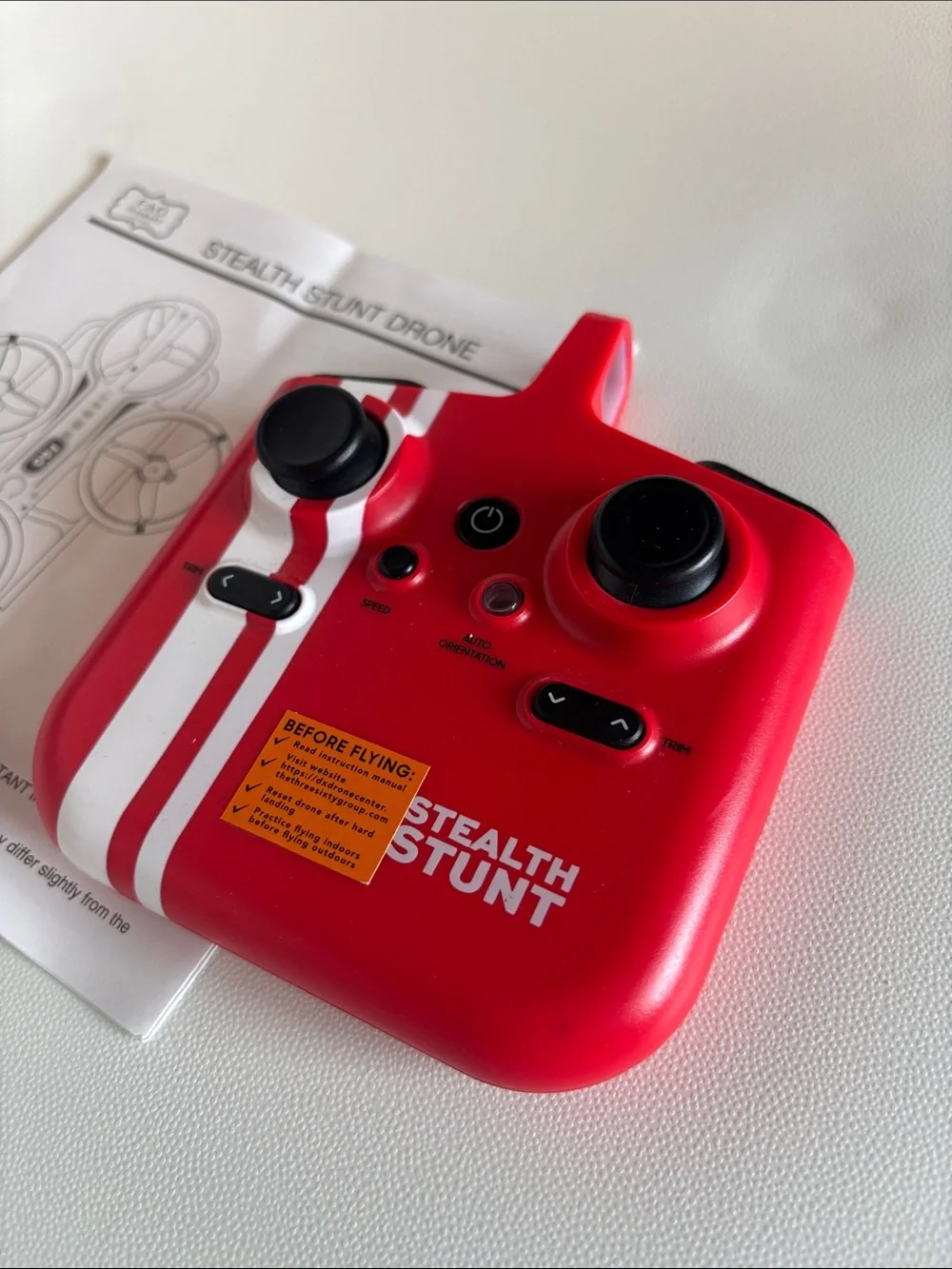 FAO Schwarz Red Stealth Stunt Mini Drone with Controller